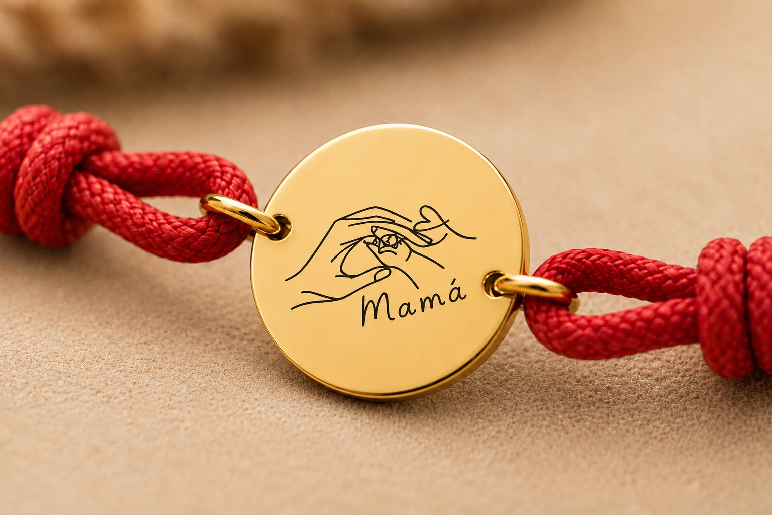 Pulsera de tela dorada