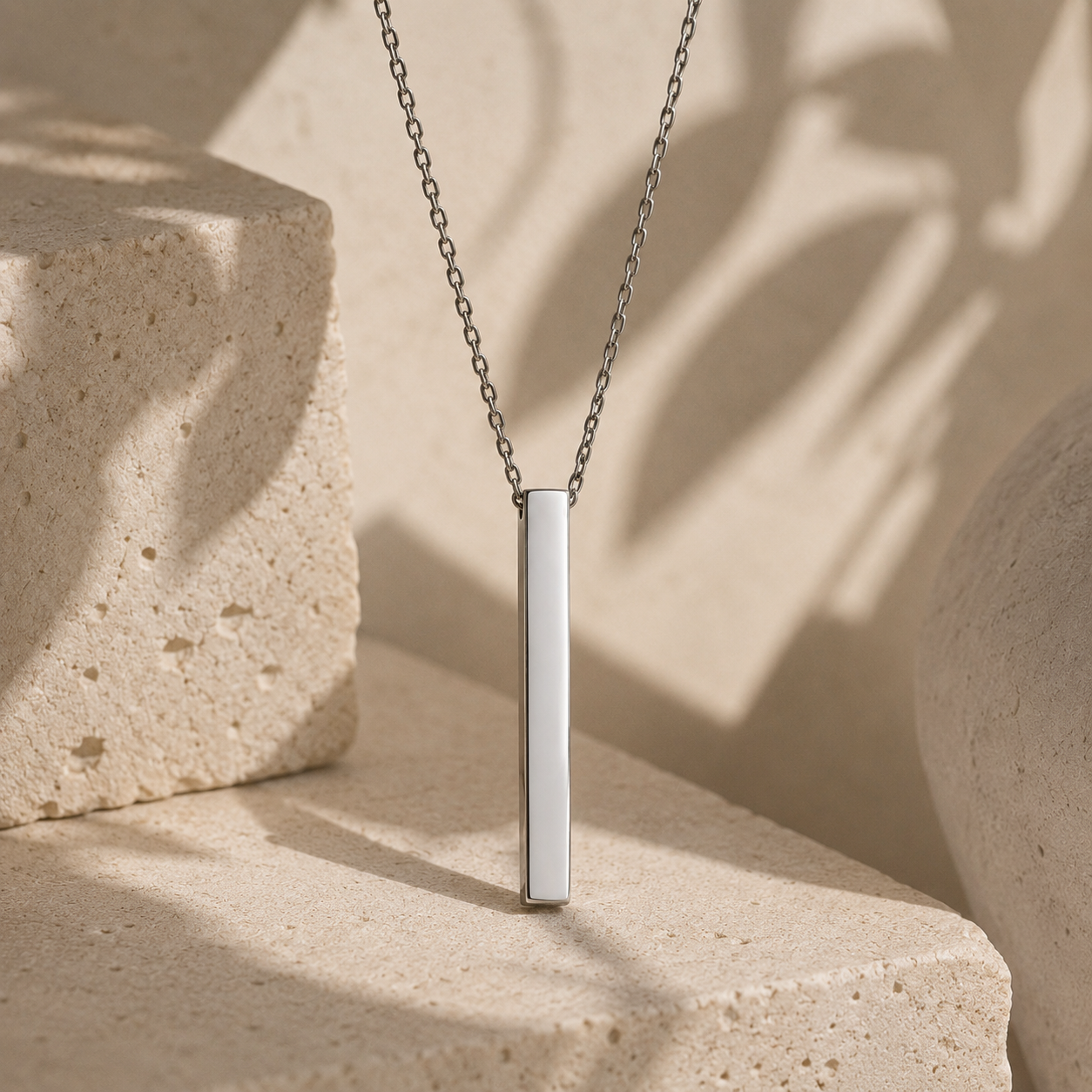 Collar columna plateado