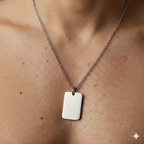 Collar placa plateado H